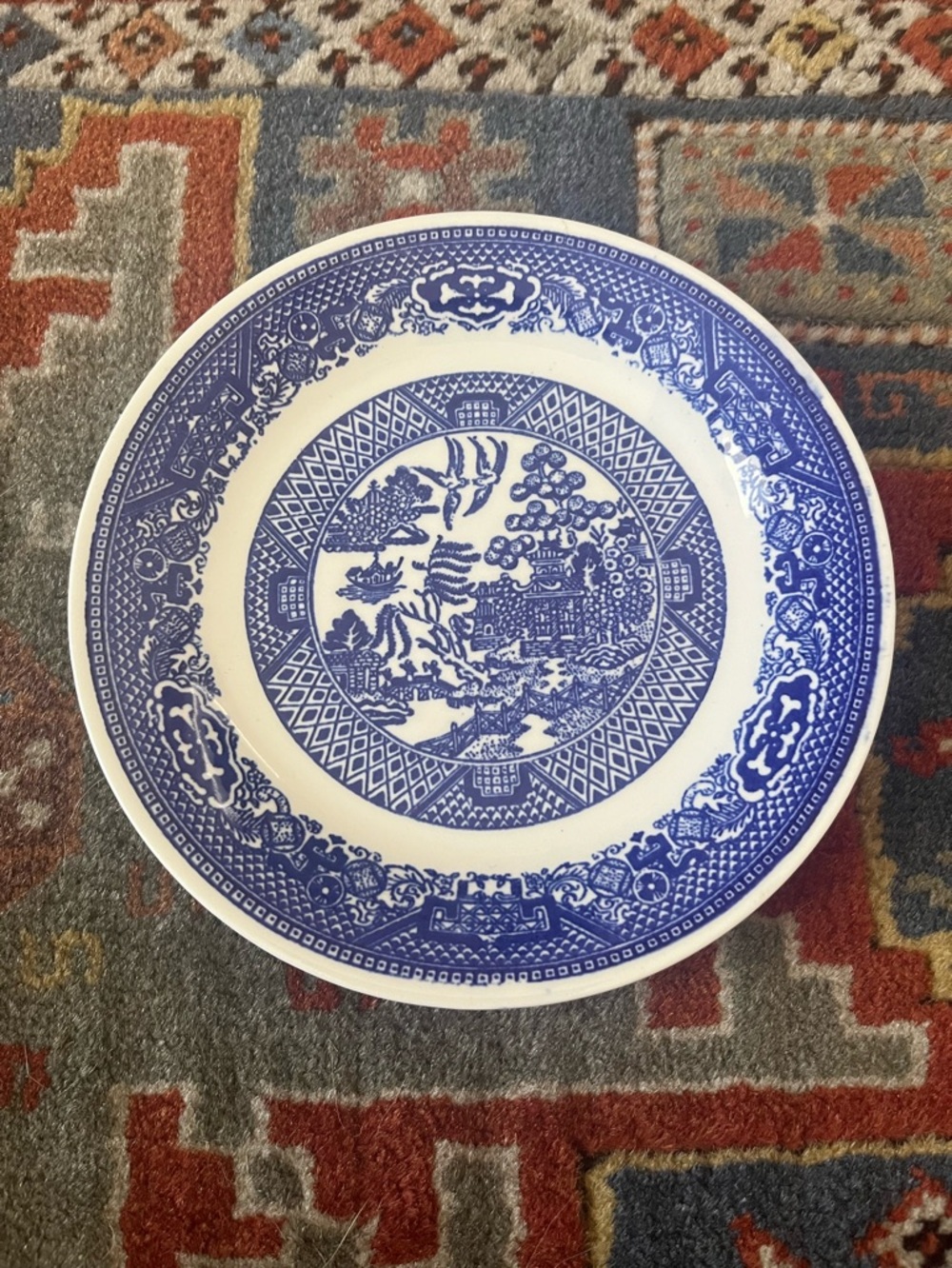 Vintage Willow Ware Royal China blue butter bread  transferware plate